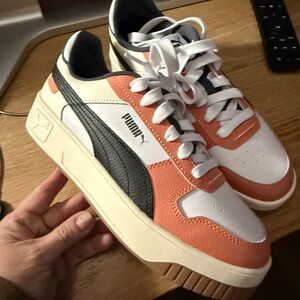 Puma Women's Sneakers in White, Coral, and Black